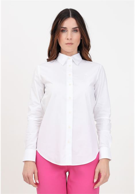 White women's shirt with logo embroidery LAUREN RALPH LAUREN | 200684553001WHITE